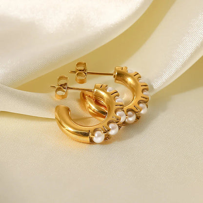 [Royal Vicky]Irene Pearl Hoop Earrings