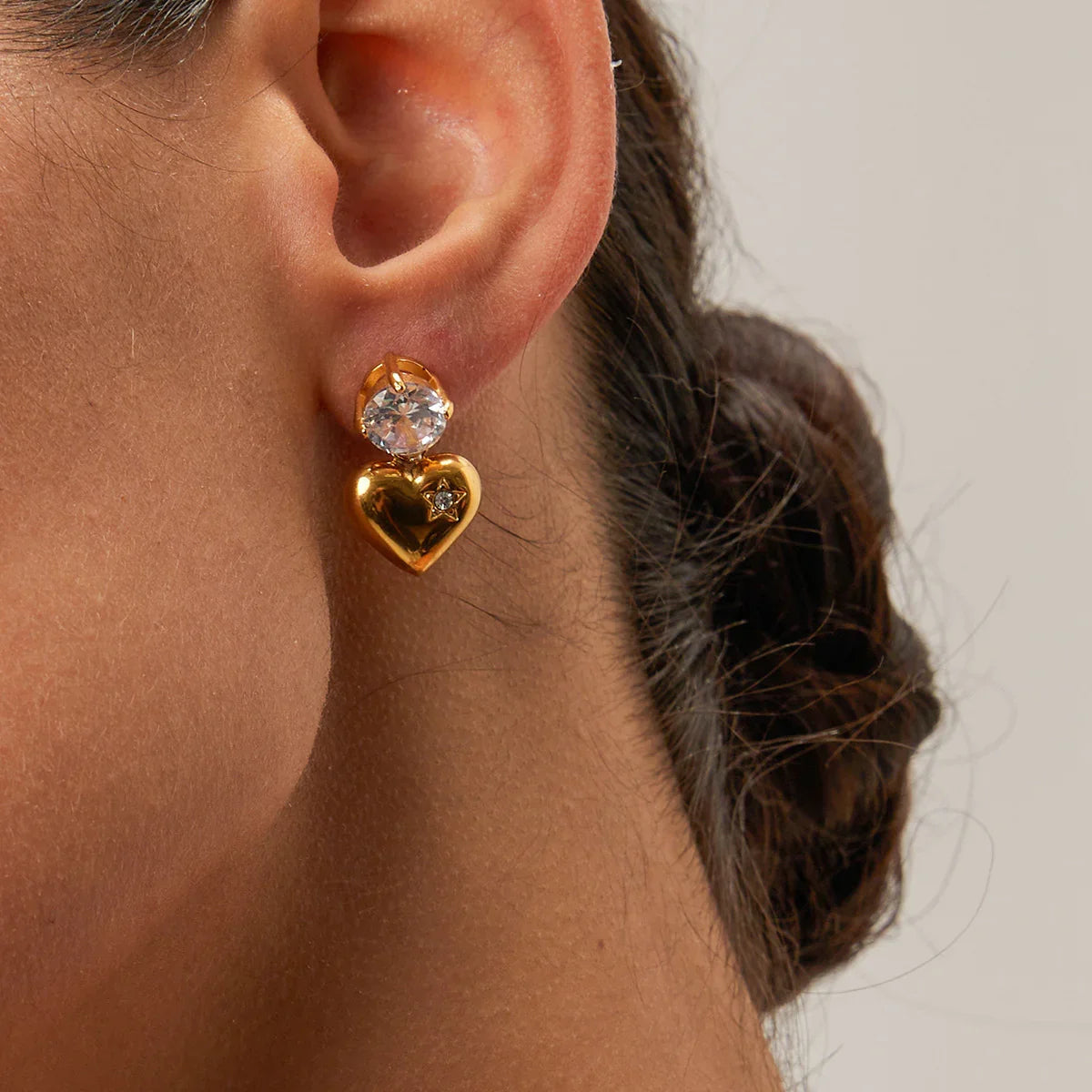 [Royal Vicky]Emmeline Heart Gold Earrings