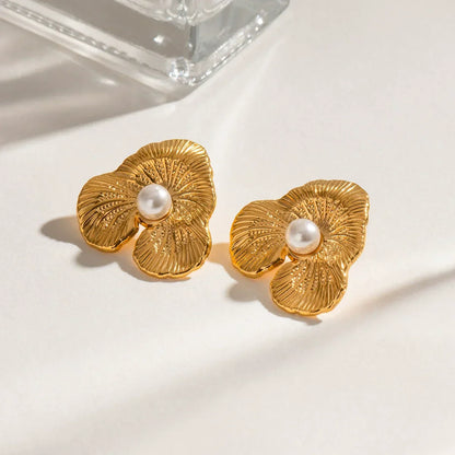 [Royal Vicky]Klara Floral Pearl Earrings