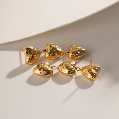 [Royal Vicky]Heather Heart Gold Earrings