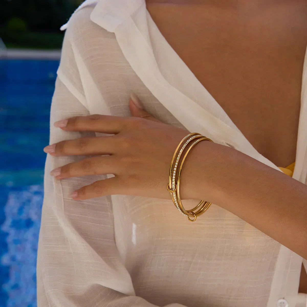 [Royal Vicky]Quinley Stacked Diamond Bracelet