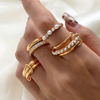 [Royal Vicky]Dune Stacked Gold Ring