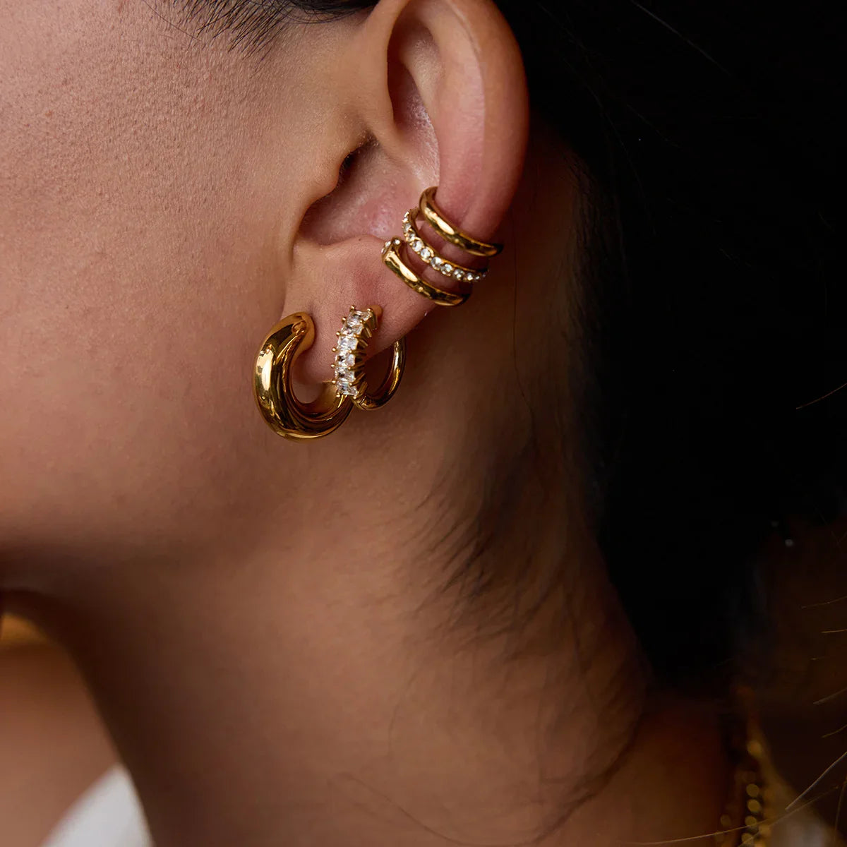 [Royal Vicky]Orielle Staple Gold Earrings Bundle