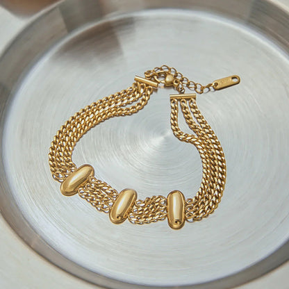 [Royal Vicky]Kathleen Layered Chain Gold Bracelet