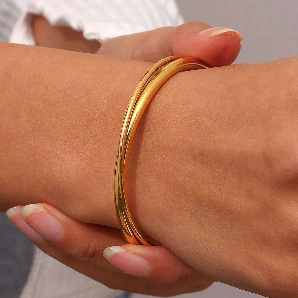[Royal Vicky]Rianne Layered Gold Bangle