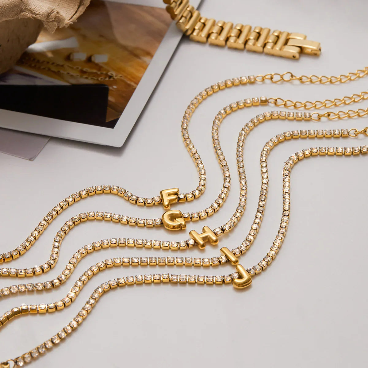 [Royal Vicky]Avaria Bubble Letter Tennis Bracelet