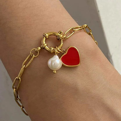 [Royal Vicky]Tanya Heart Pearl Bracelet