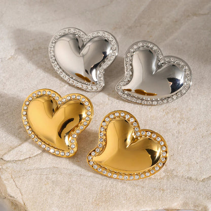 [Royal Vicky]Holly Heart Gold Earrings