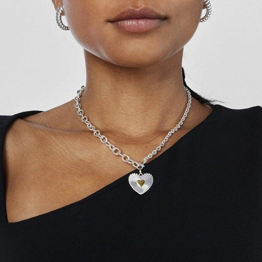 [Royal Vicky]Judith Two Tone Heart Pendant