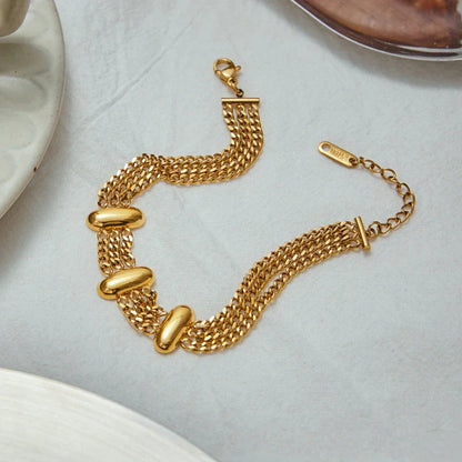 [Royal Vicky]Kathleen Layered Chain Gold Bracelet
