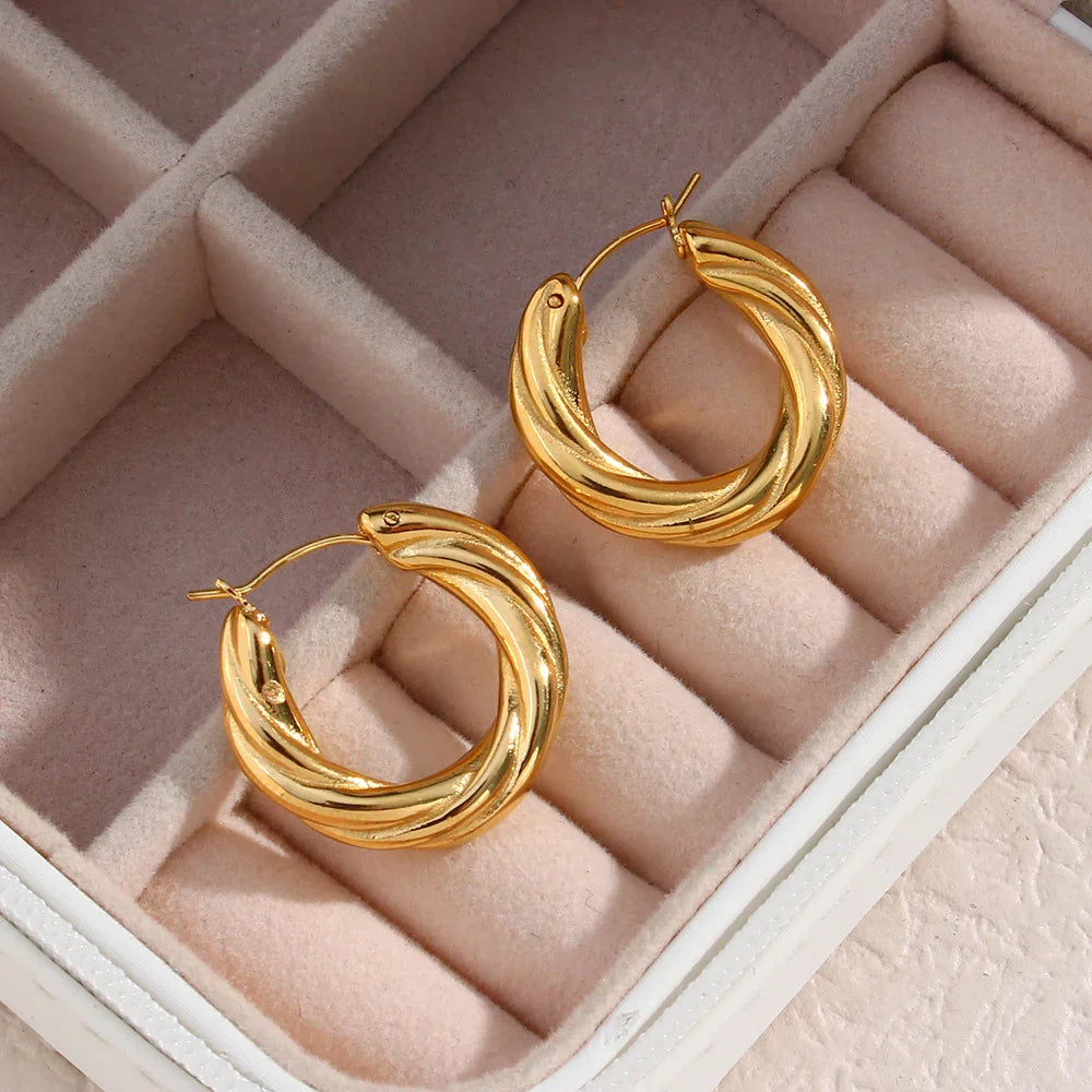 [Royal Vicky]Denisse Twisted Hoop Earrings
