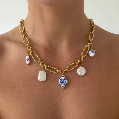 [Royal Vicky]Cerulean Freshwater Pearl Necklace