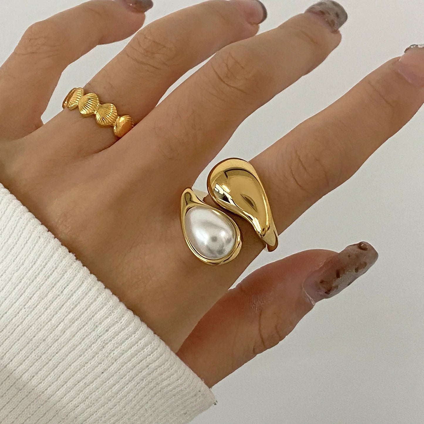 [Royal Vicky]Mara Amber Pearl Ring