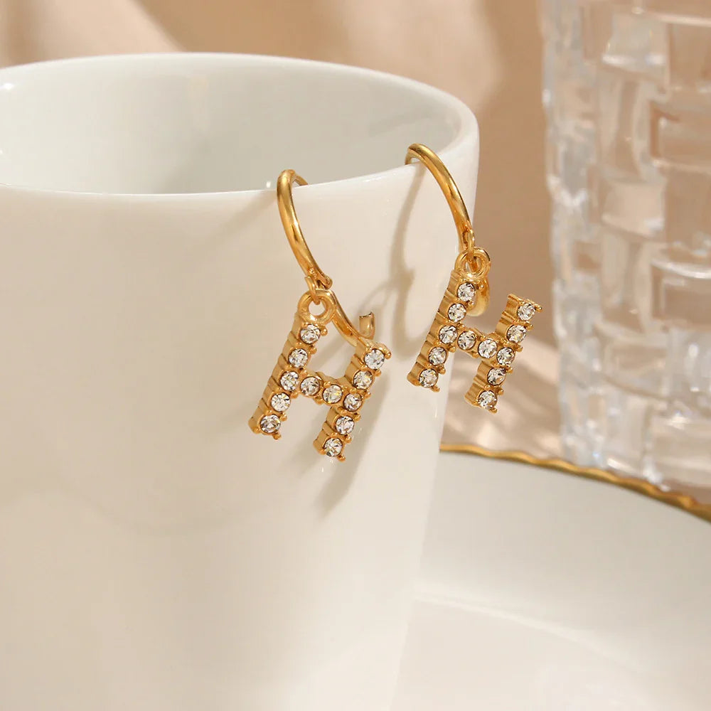 [Royal Vicky]Wilhemina Initial Letter Earrings