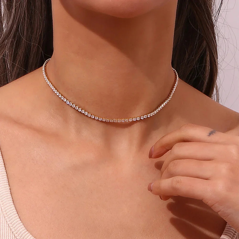 [Royal&Vicky]Isolde Diamant-Tennishalskette