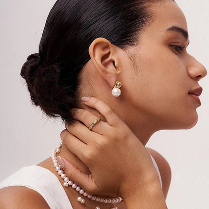 [Royal Vicky]Nautica Dome Pearl Earrings