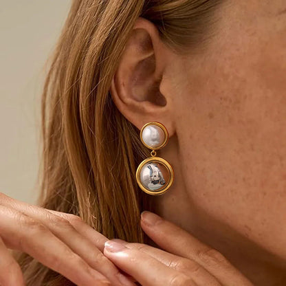[Royal Vicky]Avery Pearl Dome Earrings