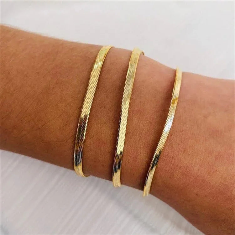 [Royal Vicky]Vida Gold Herringbone Bracelet