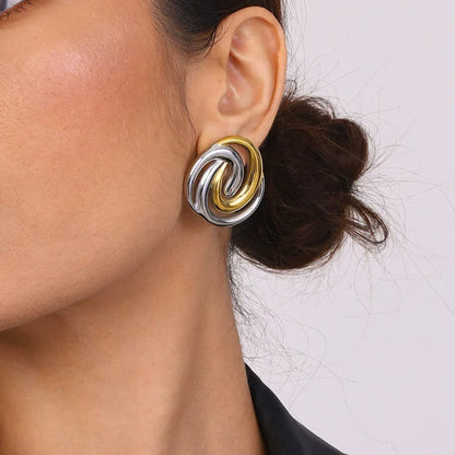 [Royal Vicky]Janice Triple Spiral Gold Earrings