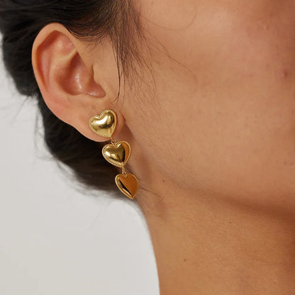 [Royal Vicky]Aimee Gold Heart Earrings