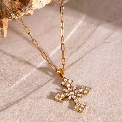[Royal Vicky]Divina Crystal Cross Necklace