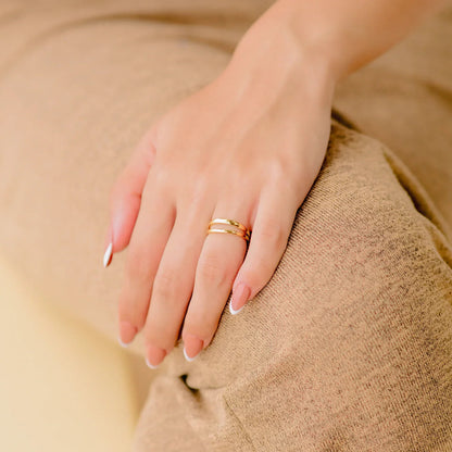 [Royal Vicky]Olivia Layered Gold Ring