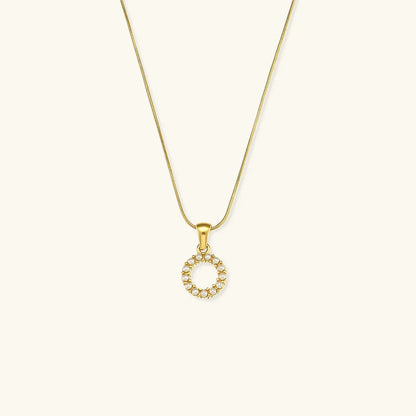 [Royal Vicky]Augustine Initial Letter Pearl Necklace