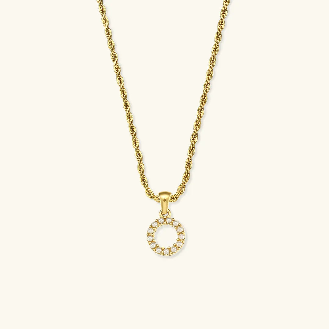 [Royal Vicky]Elodie Initial Letter Pearl Necklace