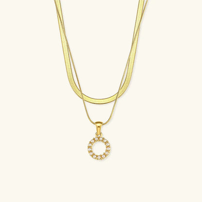 [Royal Vicky]Fiona Layered Gold Initial Letter Necklace
