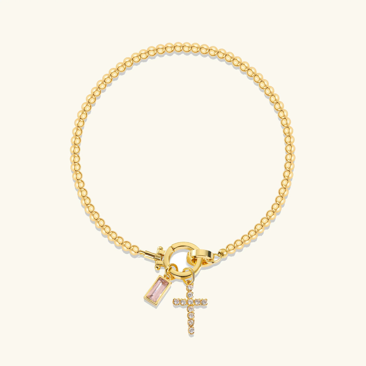 [Royal&Vicky]Amalia Birthstone Cross Bracelet