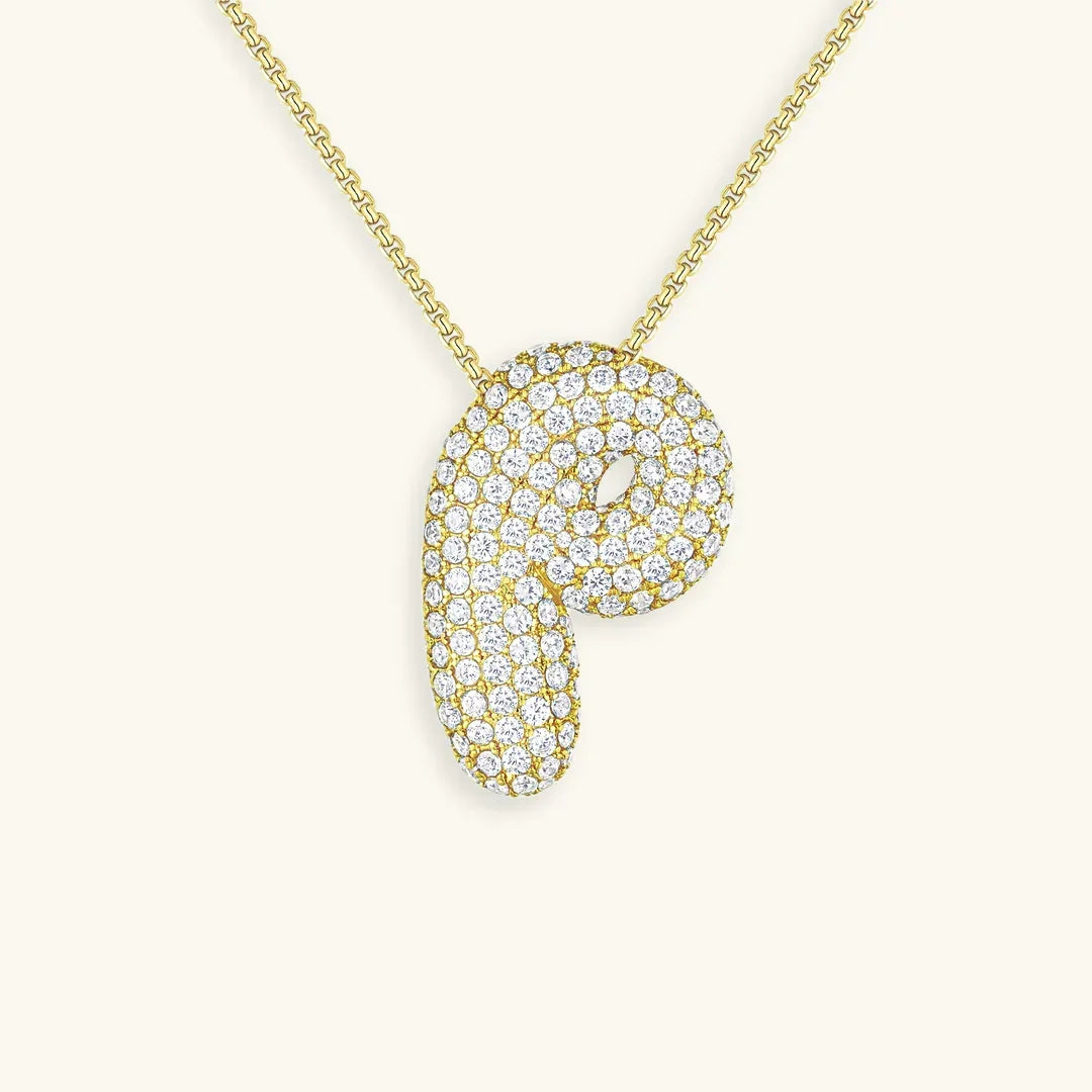 [Royal Vicky]Bubble Initial Diamond Necklace