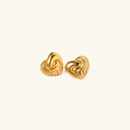 [Royal Vicky]Milena Heart Gold Earrings