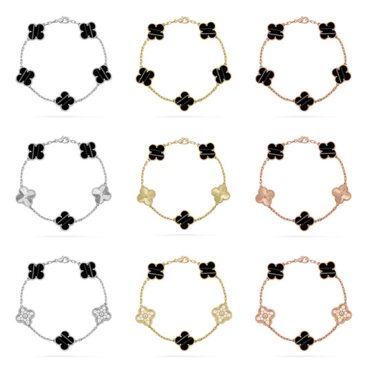 [Vicky] CLOVER 5 MOTIF PULSAR STONE BRACELET COLLECTION