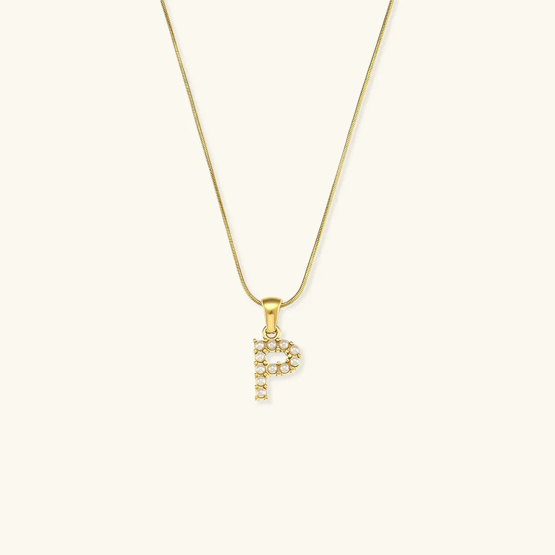 [Royal Vicky]Augustine Initial Letter Pearl Necklace