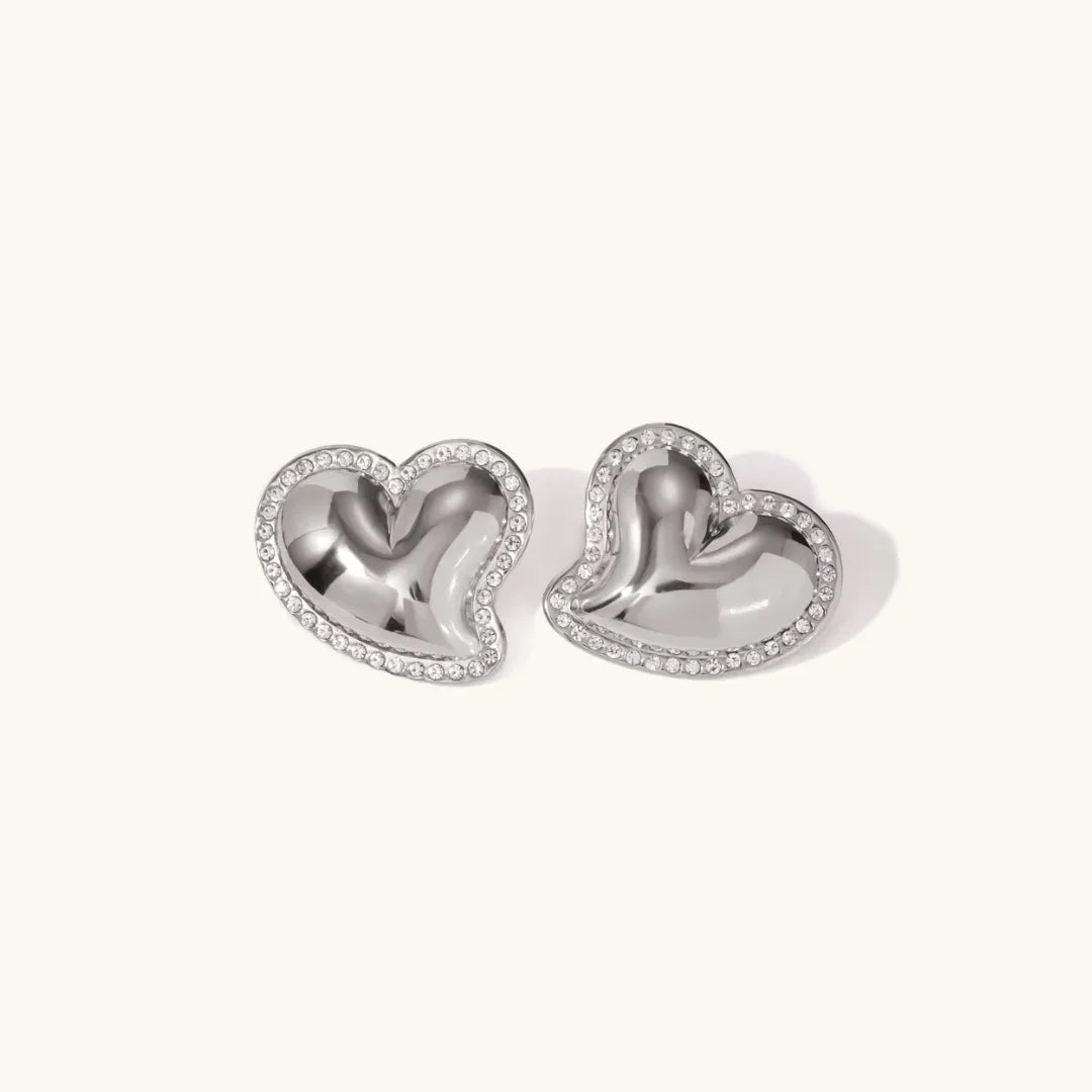 [Royal Vicky]Holly Heart Gold Earrings