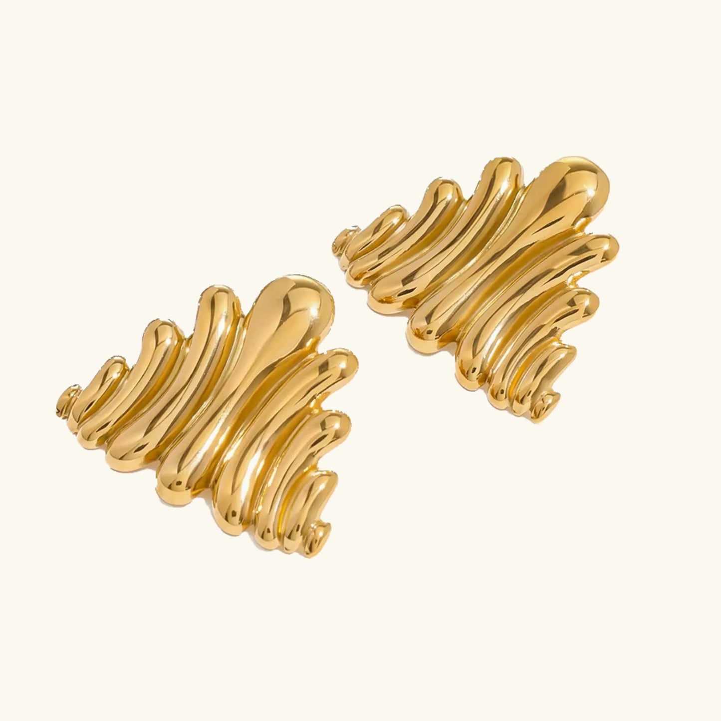 [Royal Vicky]Nora Ripple Gold Earrings