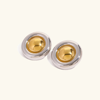 [Royal Vicky]Summers Gold Button Earrings