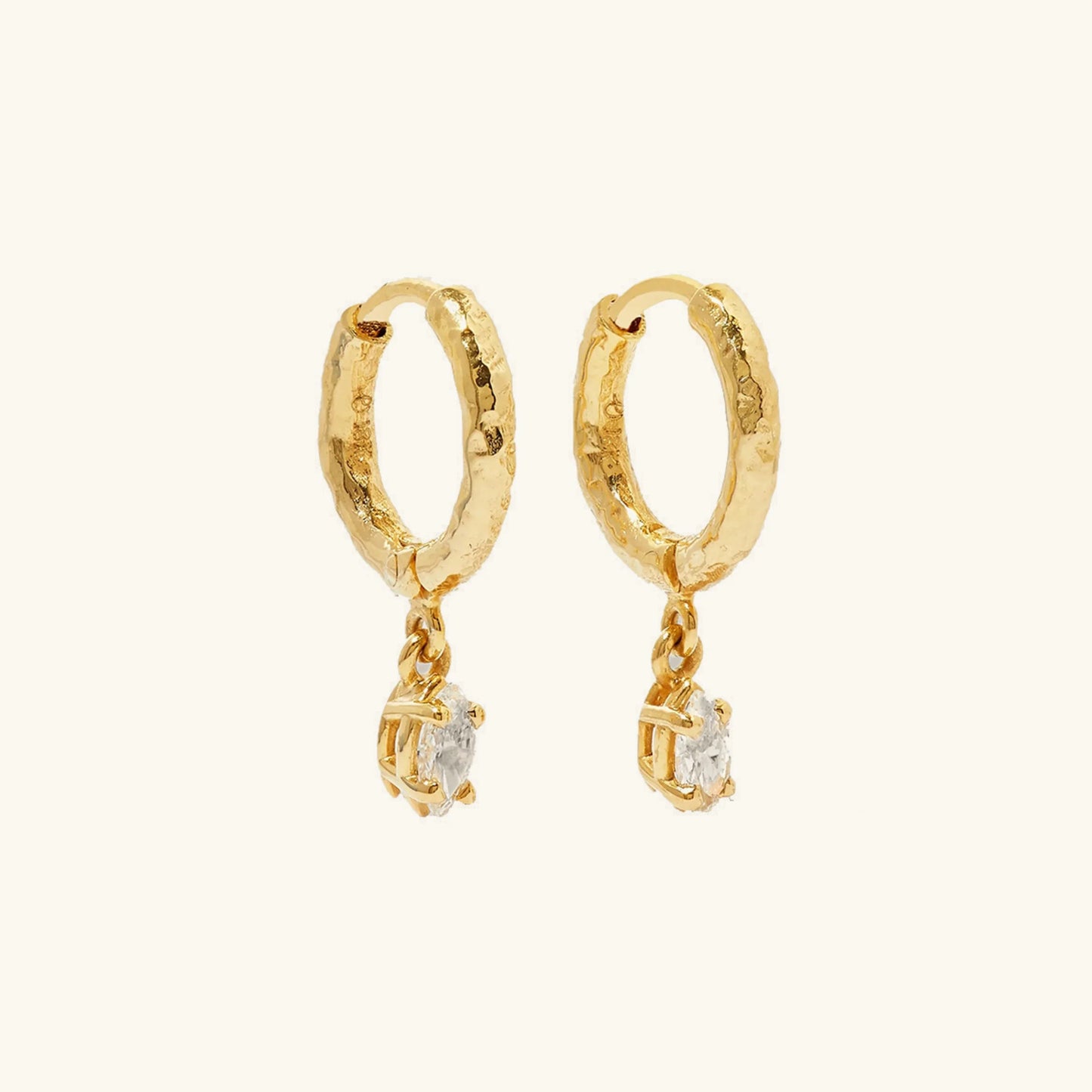 [Royal Vicky]Shayla Hammered Diamond Hoops