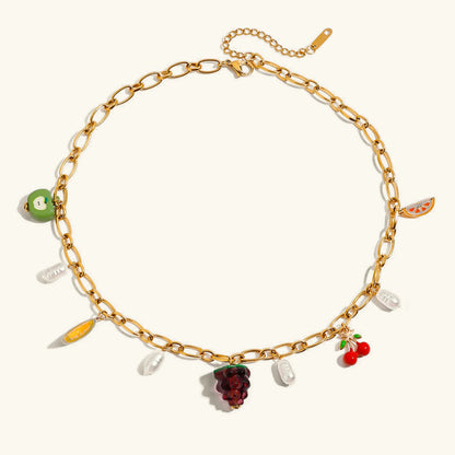 [Royal Vicky]Michelle Fruit Charm Gold Necklace