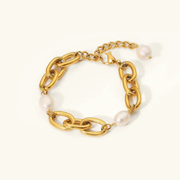 [Royal&Vicky]Ysabel Armband mit groben Süßwasserperlen