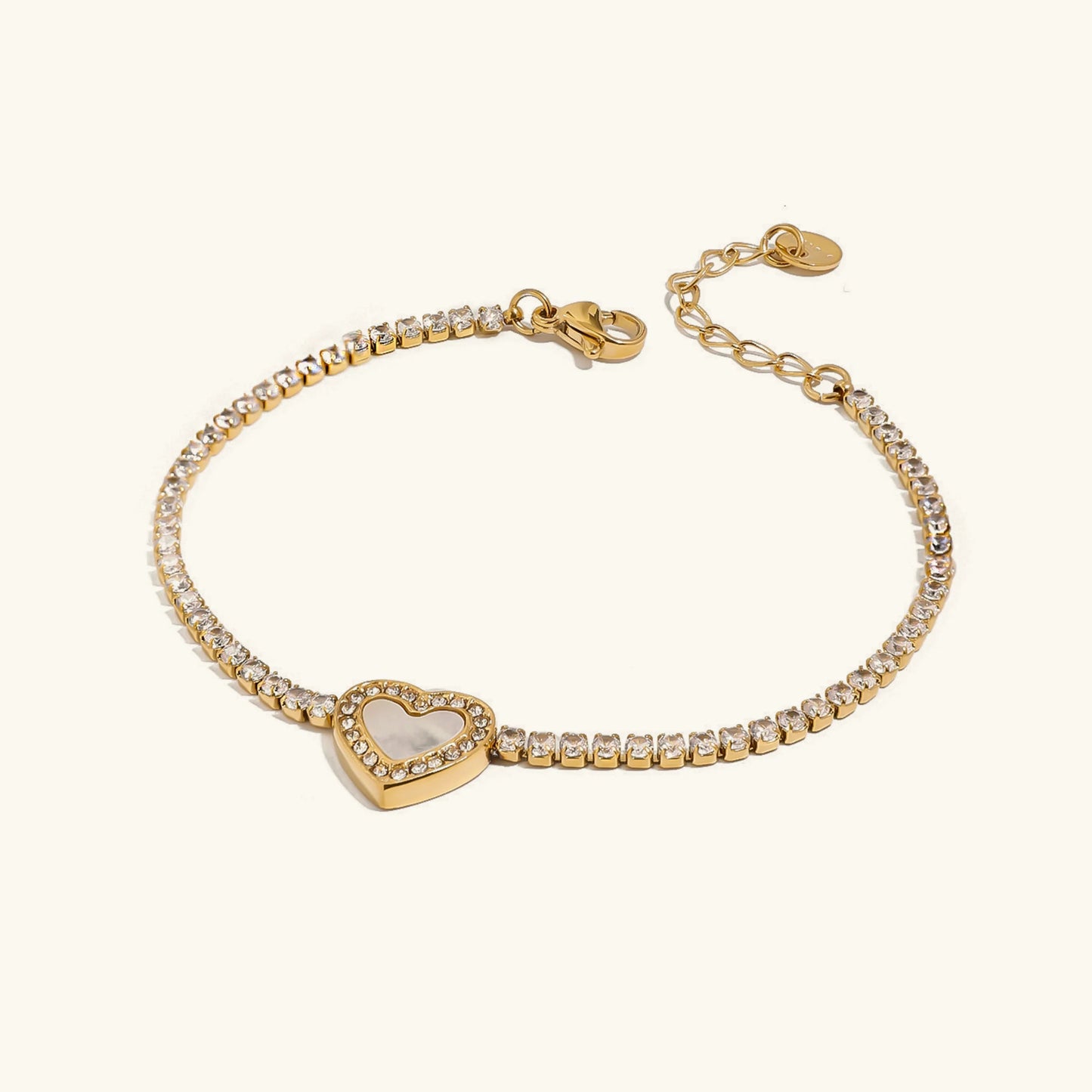 [Royal Vicky]Cameron Diamond Heart Tennis Bracelet
