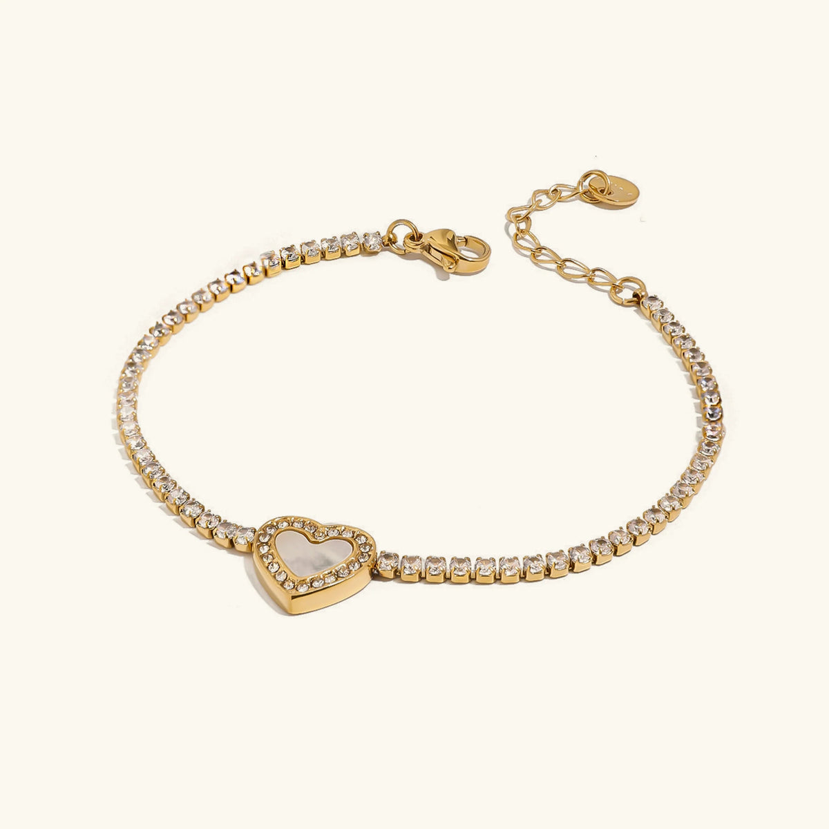 [Royal&Vicky]Cameron Diamant-Tennisarmband mit Herzschliff