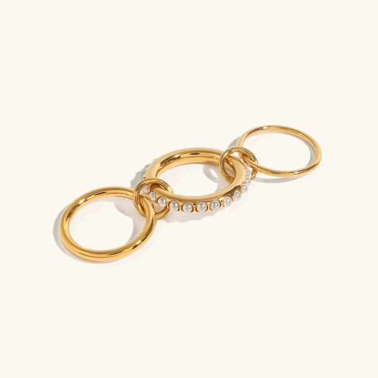 [Royal Vicky]Mikayla Stacked Freshwater Pearl Ring