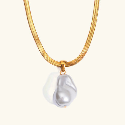 [Royal Vicky]Glorietta Herringbone Pearl Necklace