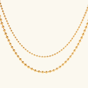 [Royal&Vicky]Layered Ball Chain Necklace