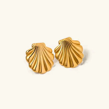 [Royal Vicky]Bayside Gold Seashell Earrings
