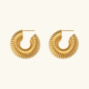 [Royal&Vicky]Aubrey Strukturierte Gold-Creolen