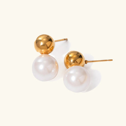 [Royal Vicky]Nautica Dome Pearl Earrings