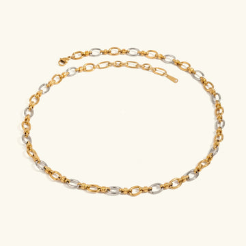 [Royal&Vicky]Addison Two Tone Gold Necklace