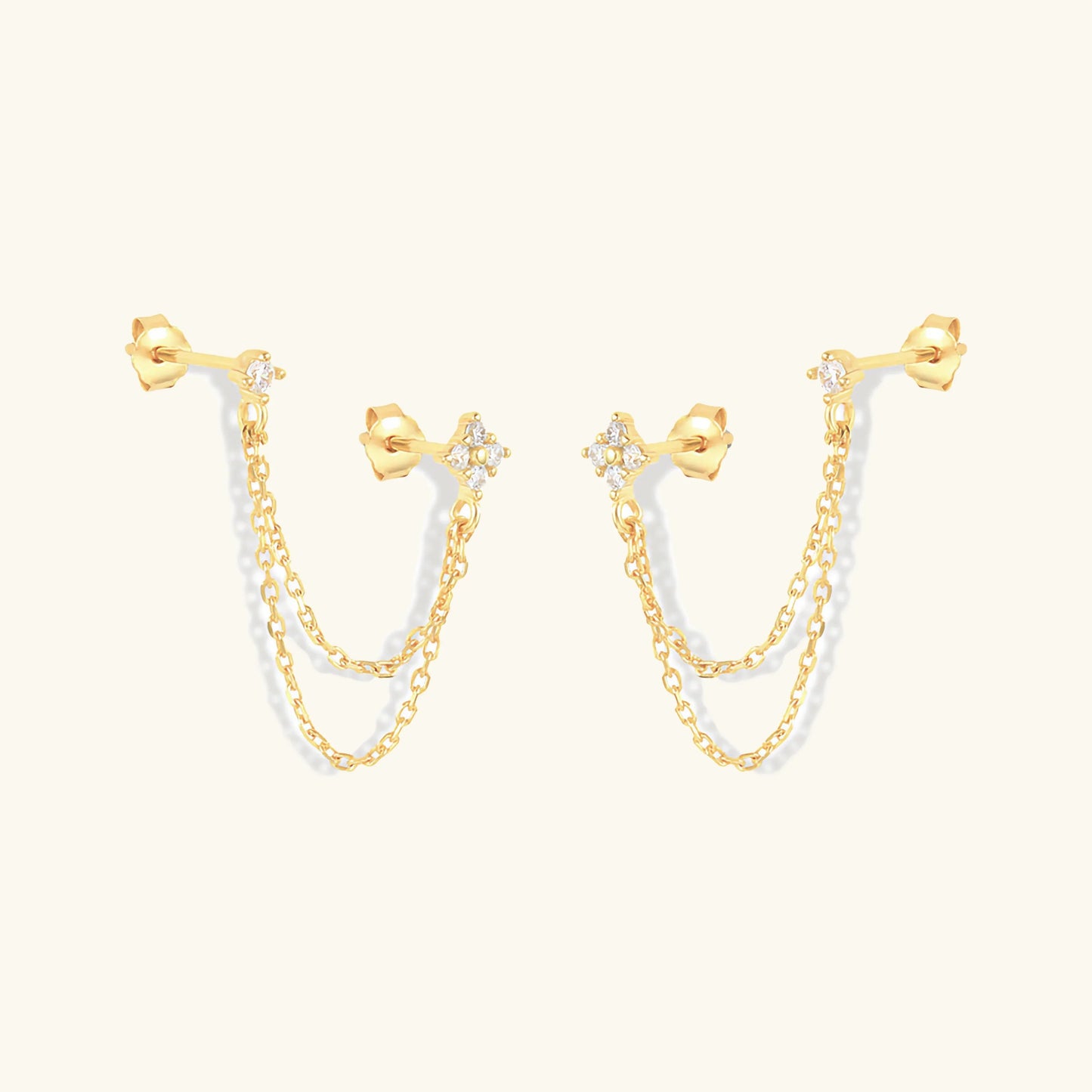 [Royal Vicky]Kendall Diamond Chain Stud